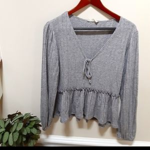 4/$25 Altar'd State V-neck knitted blouse gray